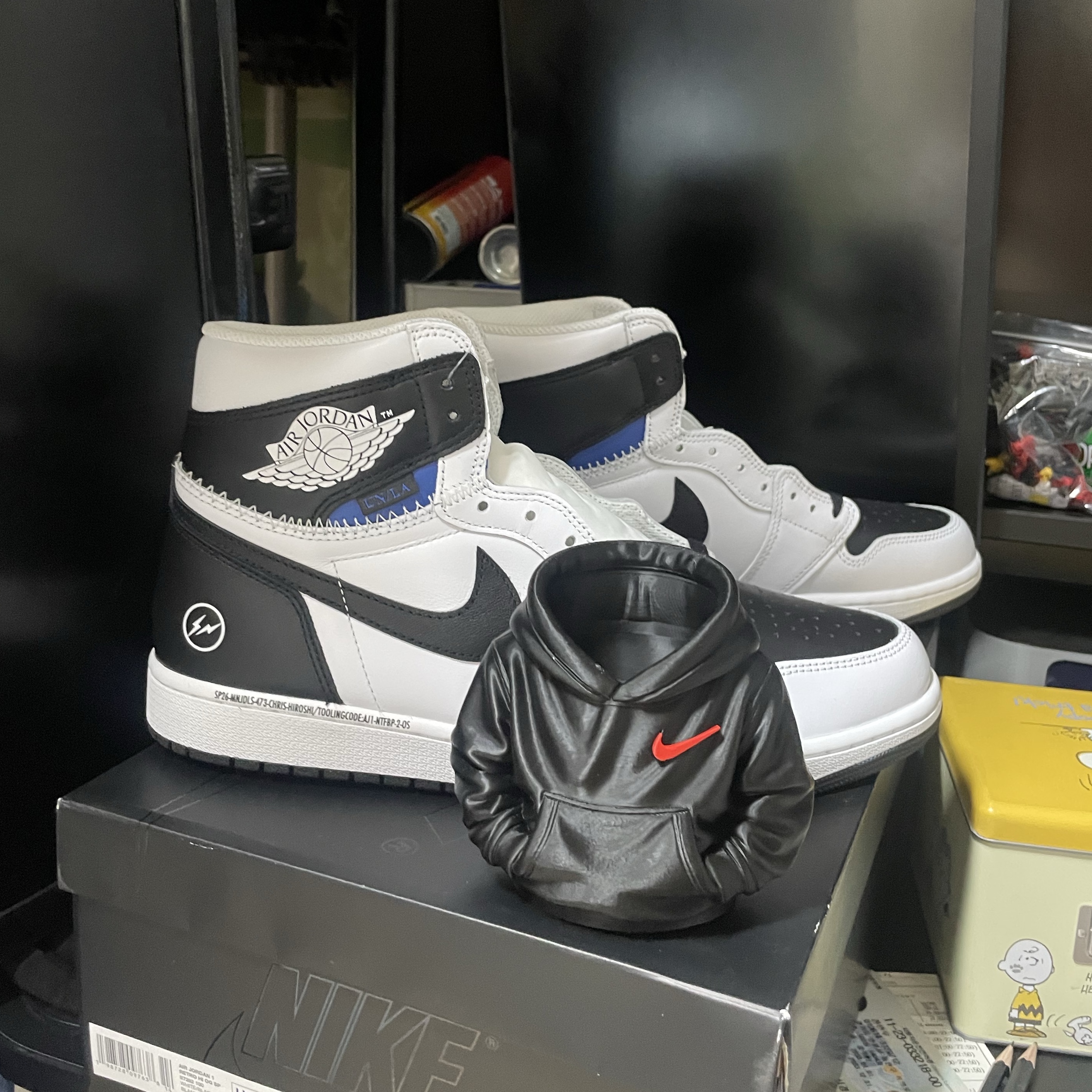 Jordan 1 x Fragment x Union LA High OG SP White Black 착용 스타일 - 1