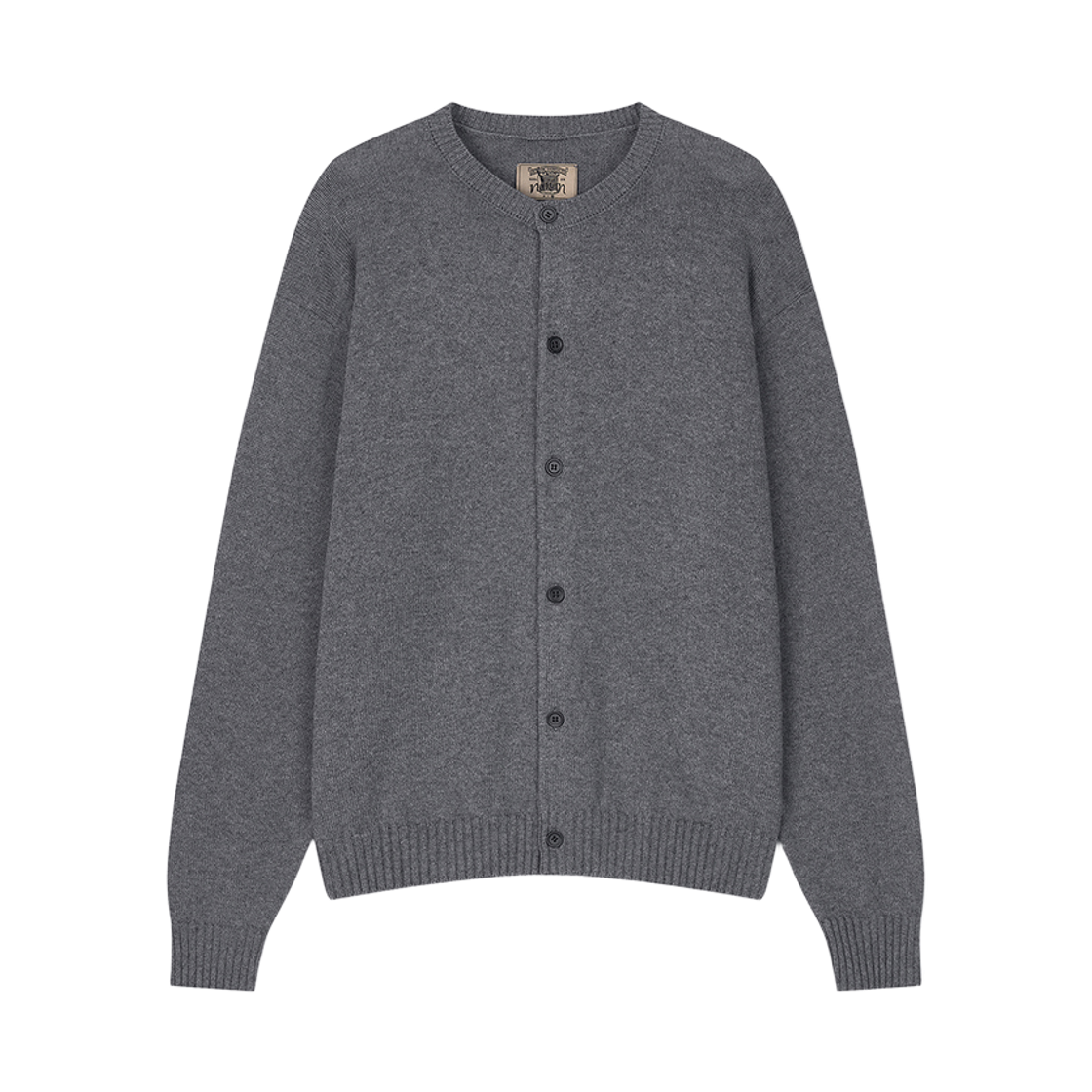 노운 에센셜 크루넥 가디건 그레이(Noun Essential Crew Neck Cardigan Gray)