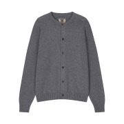 Noun Essential Crew Neck Cardigan Gray
