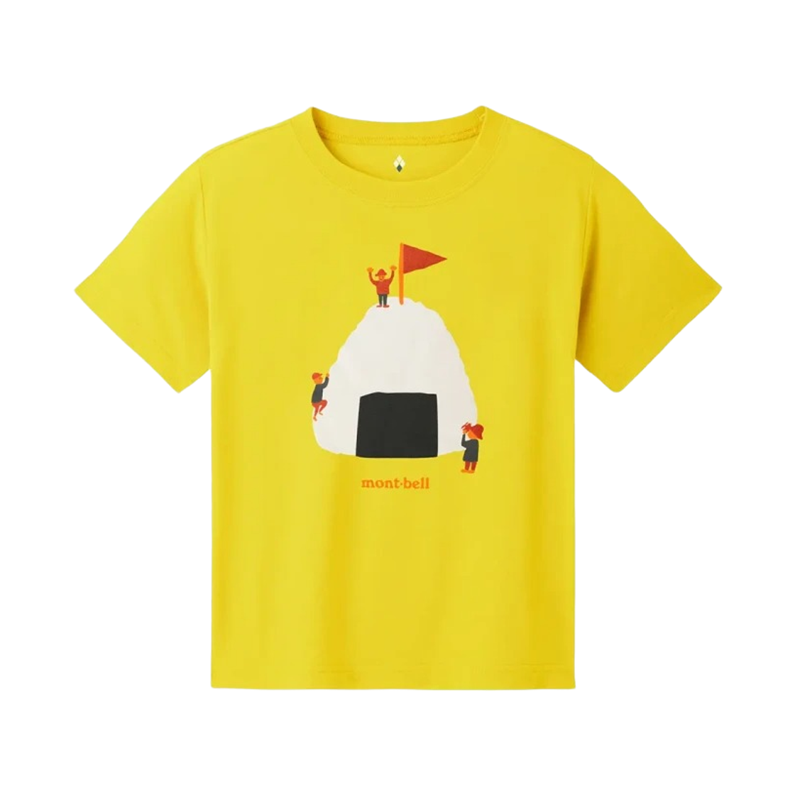 (키즈) 몽벨 위크론 오니기리야마 티셔츠 옐로우((Kids) Montbell Wickron Onigiriyama T-Shirt Yellow)