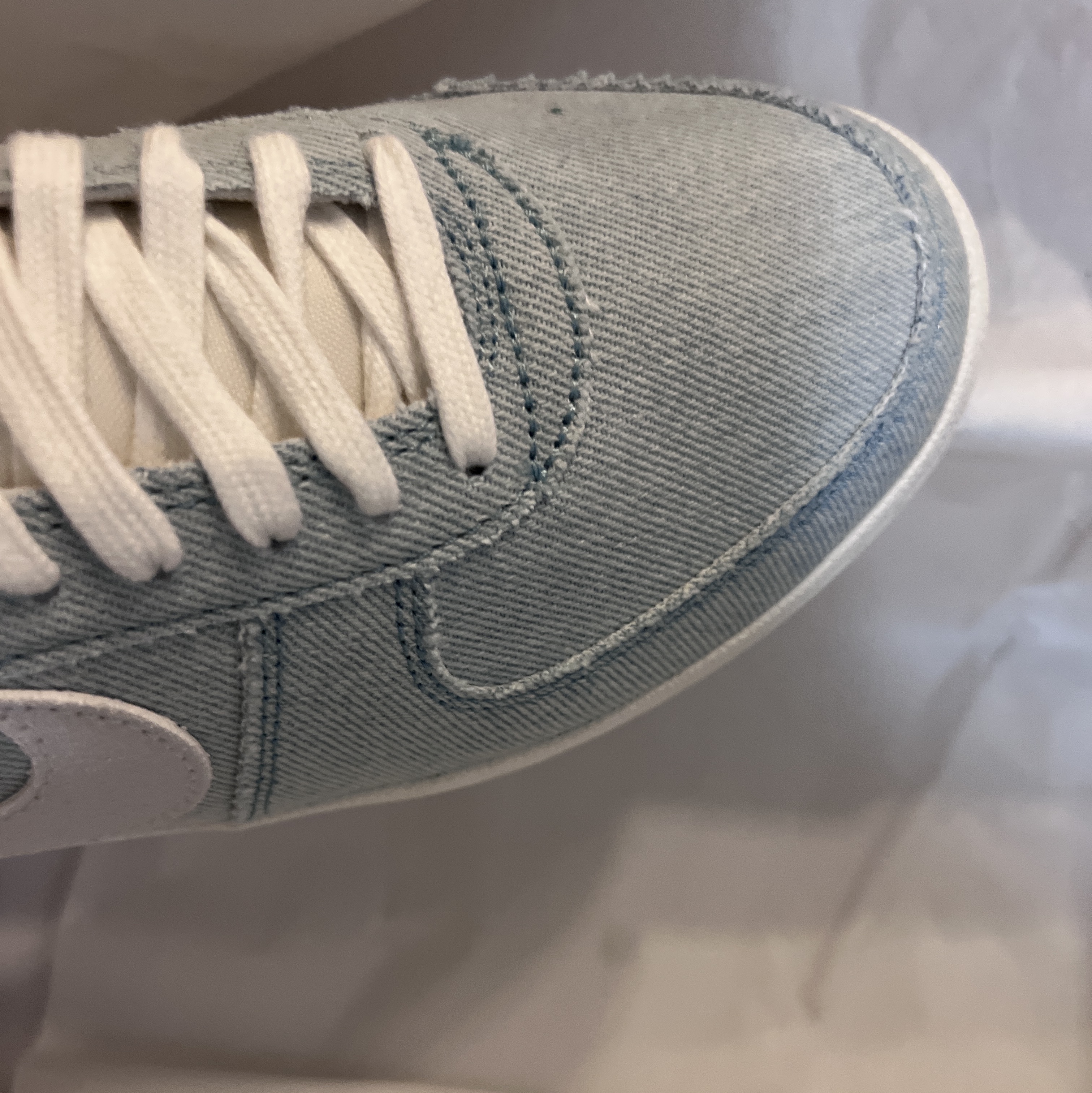 (W) Nike Field General Denim Turquoise Fir 착용 스타일