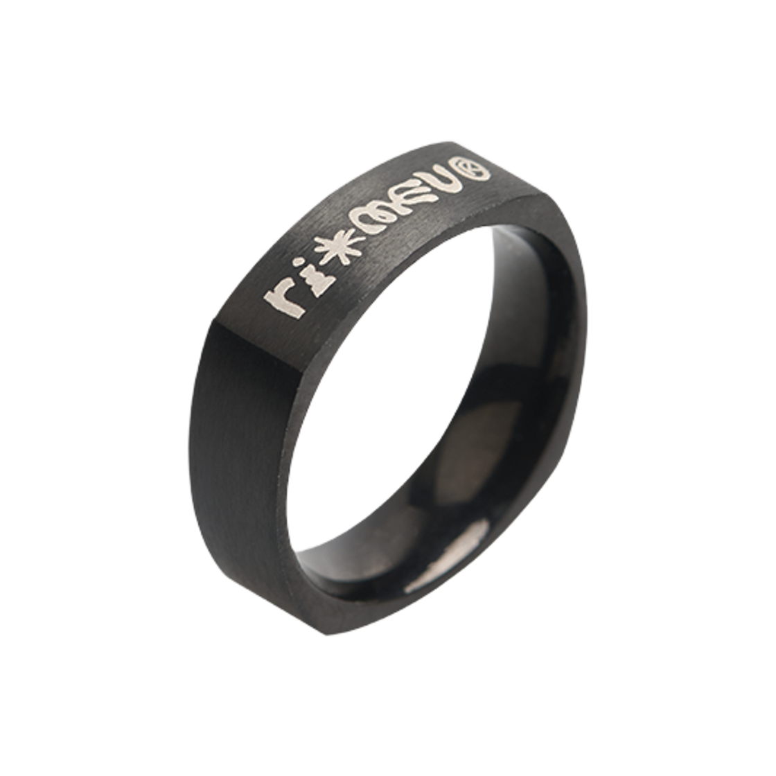 리오므 VTG 레터링 스퀘어 링 블랙(Riomeu VTG Lettering Square Ring Black)