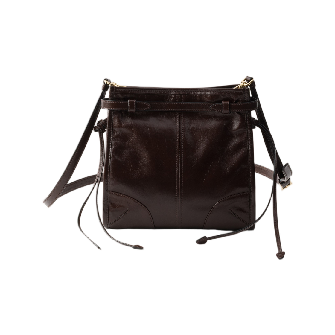 프라다 보니 레더 미니 숄더백 다크 브라운(Prada Bonnie Leather Mini Shoulder Bag Dark Brown) - 2