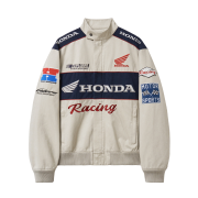 Honda Twill Multi Patch Motorcycle Jacket Ivory