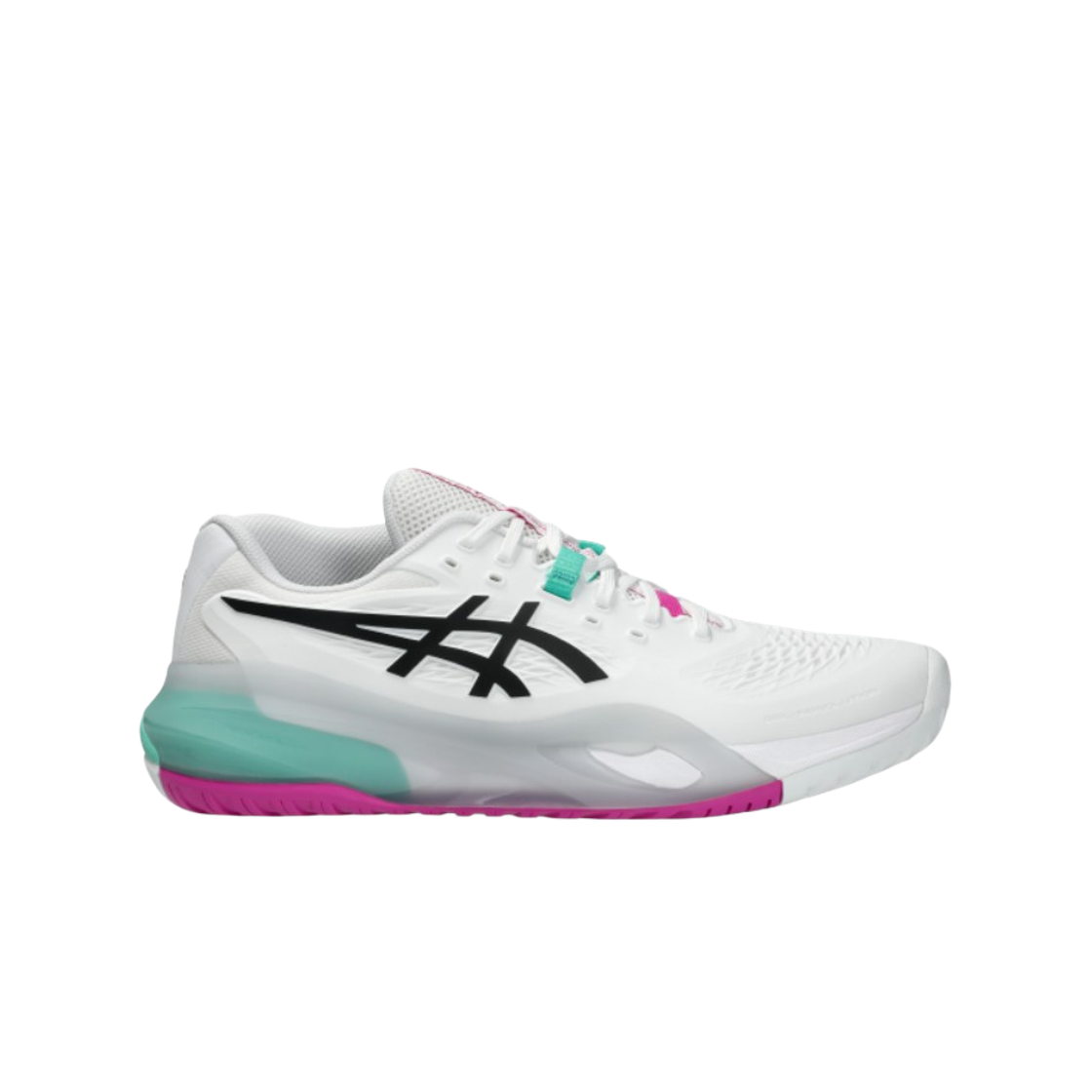 1041A487-103 Asics Gel-Resolution X White Aurora Green - 2E Wide