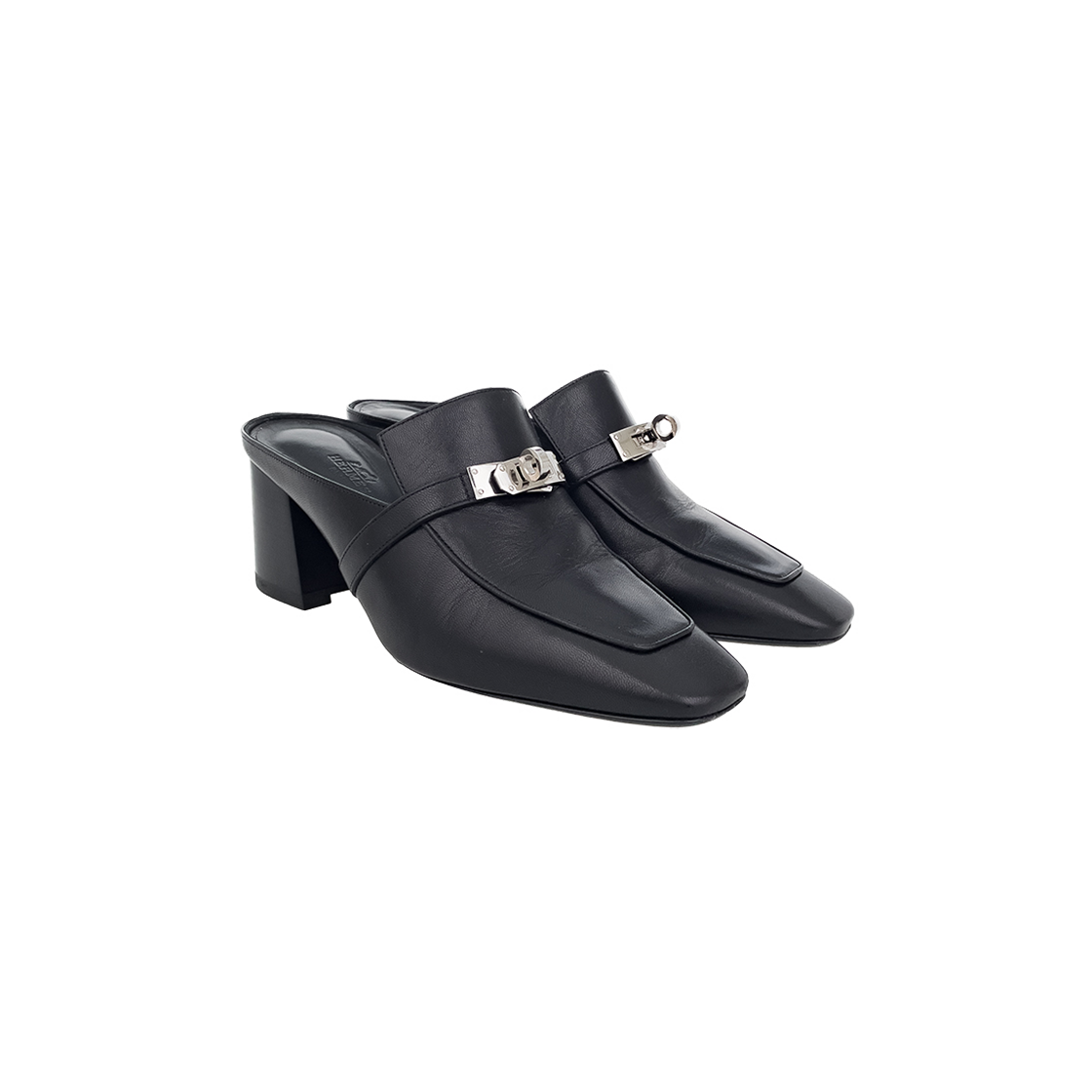 에르메스 블라썸 뮬 36 블랙 은장(6HA0076)(Hermes Blossom Mule 36 Black Silver Hardware)