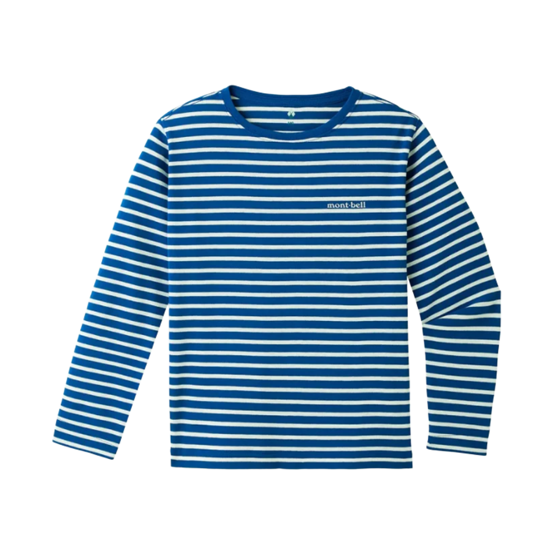 1104812 (Kids) Montbell Wickron Striped Long Sleeve T-Shirt Blue White