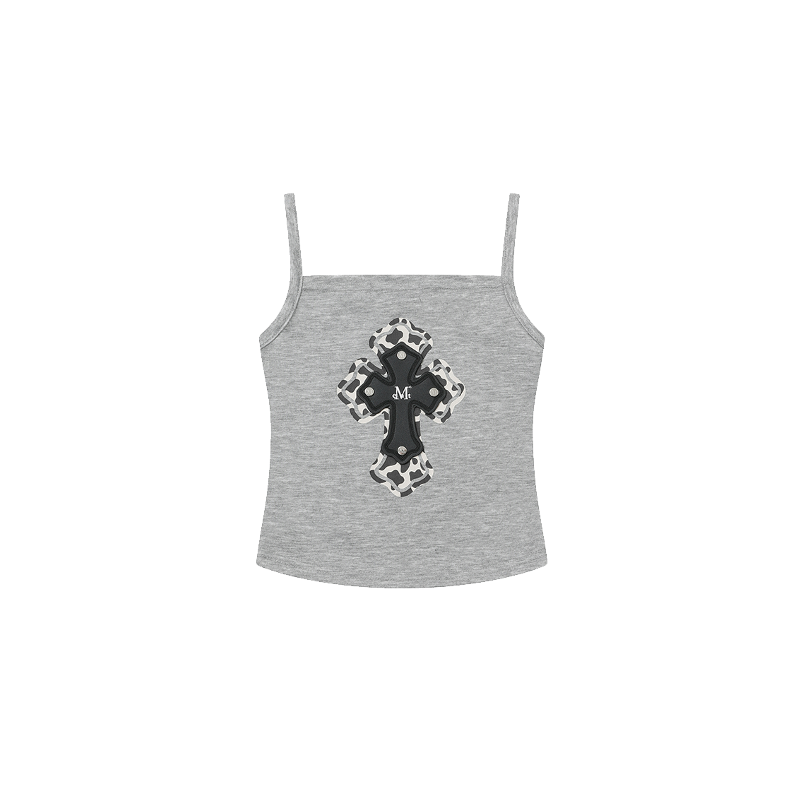 무센트 마노 백 크로스 레더 패치 슬리브리스 나시 (2컬러) 그레이(MUCENT Mano Back Cross Leather Patch Sleeveless (2Color) Gray) - 2