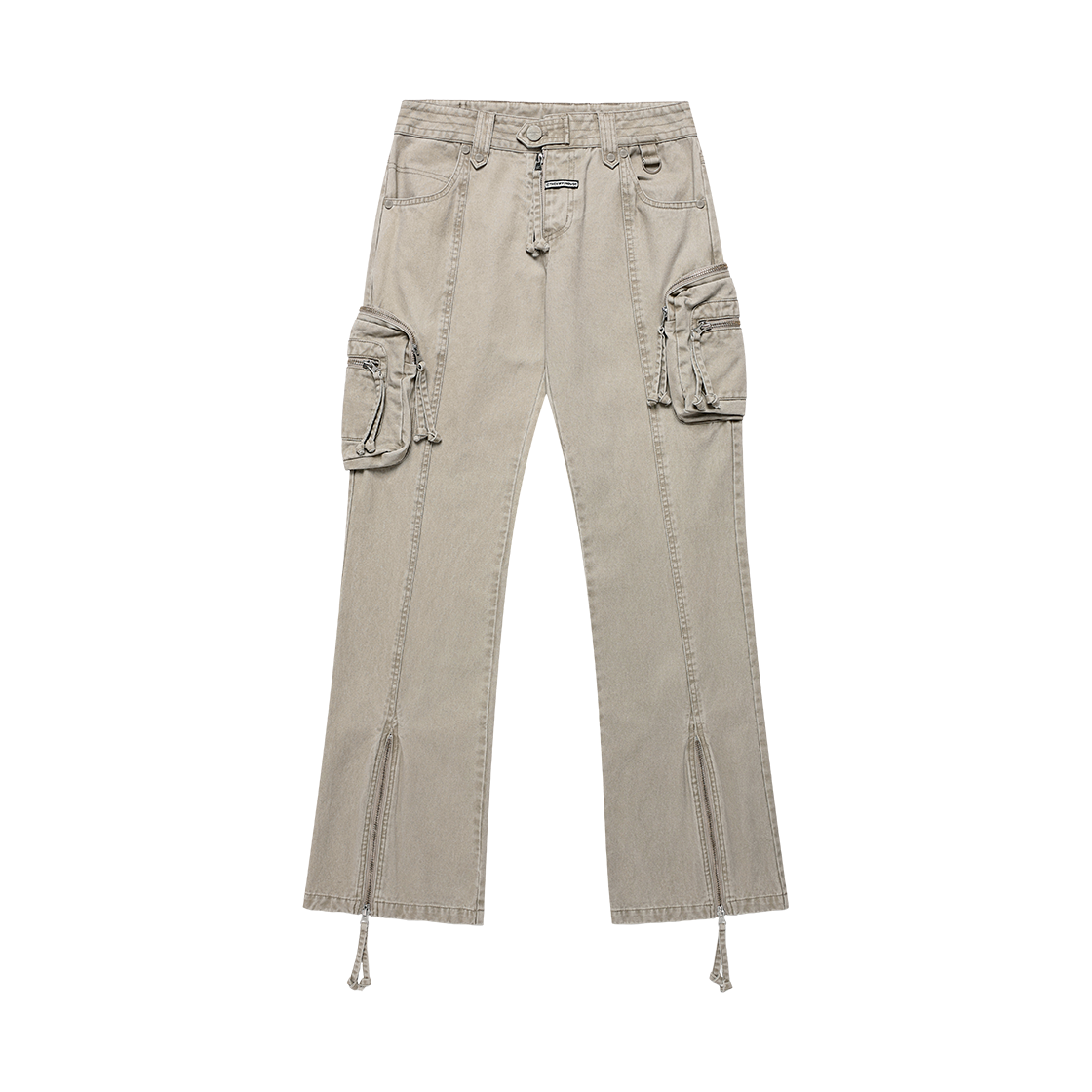 더바이닐하우스 워시드 밀리터리 우먼 카고 팬츠 베이지(Thevinylhouse Washed Military Cargo Pants Beige)