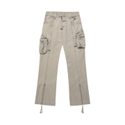 Thevinylhouse Washed Military Cargo Pants Beige