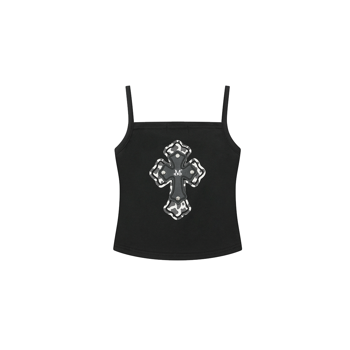 무센트 마노 백 크로스 레더 패치 슬리브리스 나시 (2컬러) 블랙(MUCENT Mano Back Cross Leather Patch Sleeveless (2Color) Black) - 2