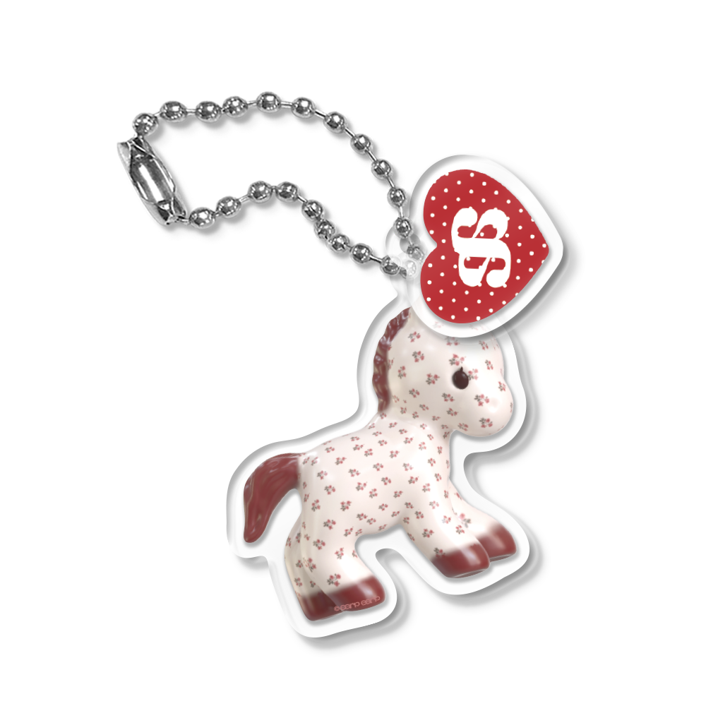 E2601_0058 earpearp Floral Pony Love Acrylic Double Keyring