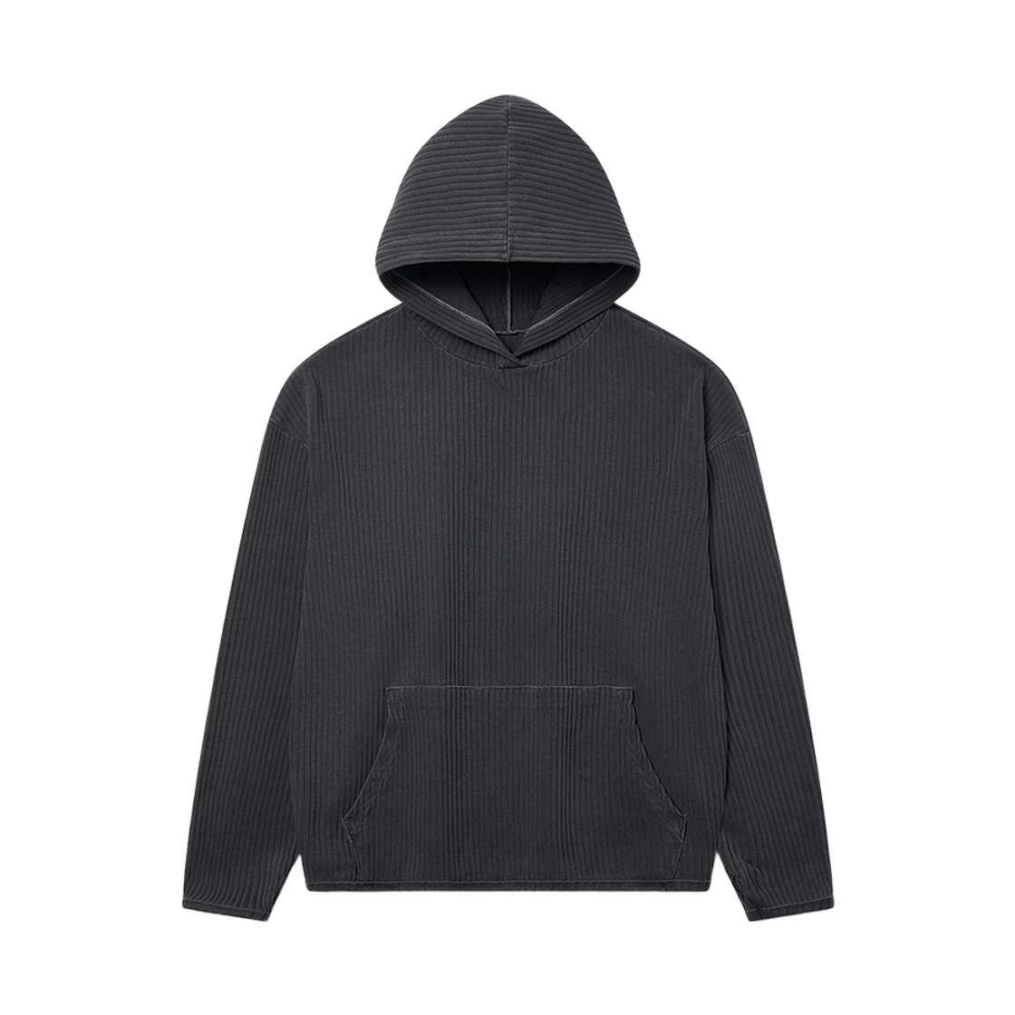 노운 리브드 후디드 티셔츠 차콜(Noun Ribbed Hooded T-Shirts Charcoal)
