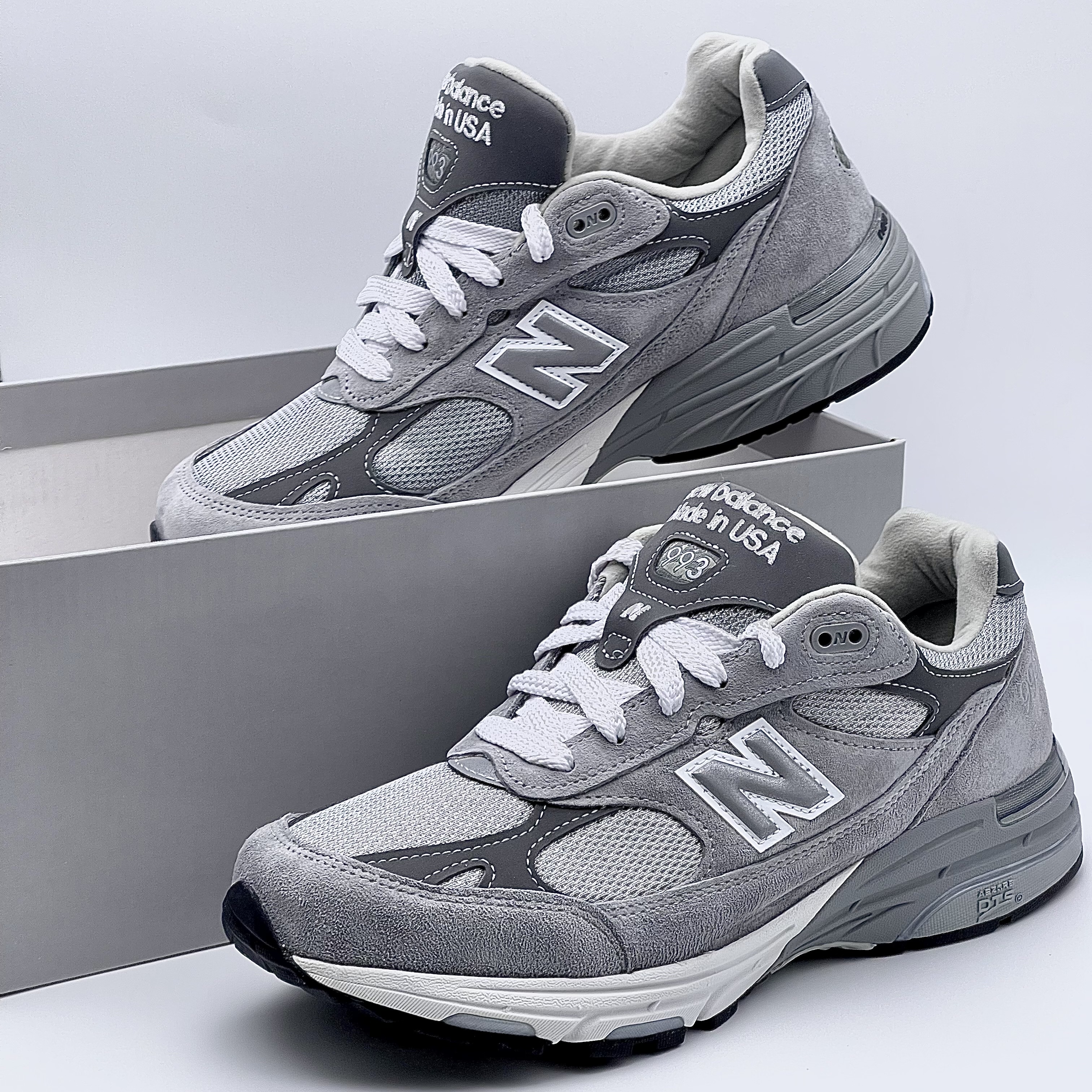 New Balance 993 Made in USA Grey - D Standard 착용 스타일 - 2