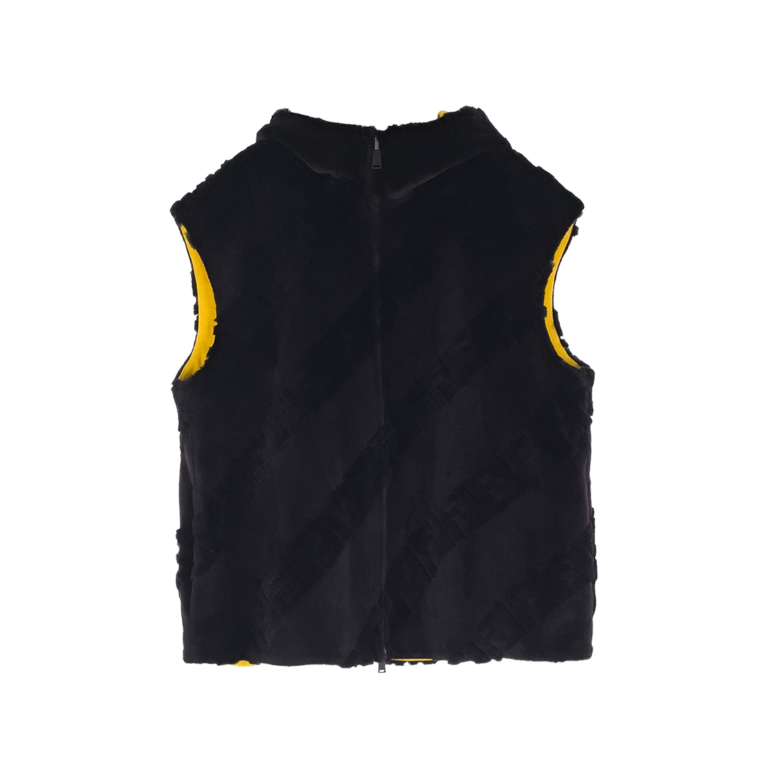 ITKIEI5FKTVB Fendi FF Reversible Mink Vest 54 Dark Brown/Yellow (6ET0273)
