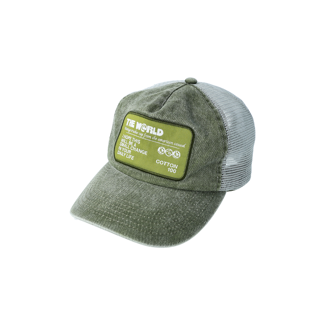 더왈드 트러커 패치 캡 워시드 그린(THE WARLD Trucker Patch Cap Washed Green) - 2
