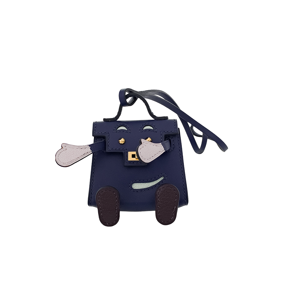 ITPQ8PCGE56S Hermes Kelly Doll Charm Blue Sapphire with Gold Hardware (6HA0159)