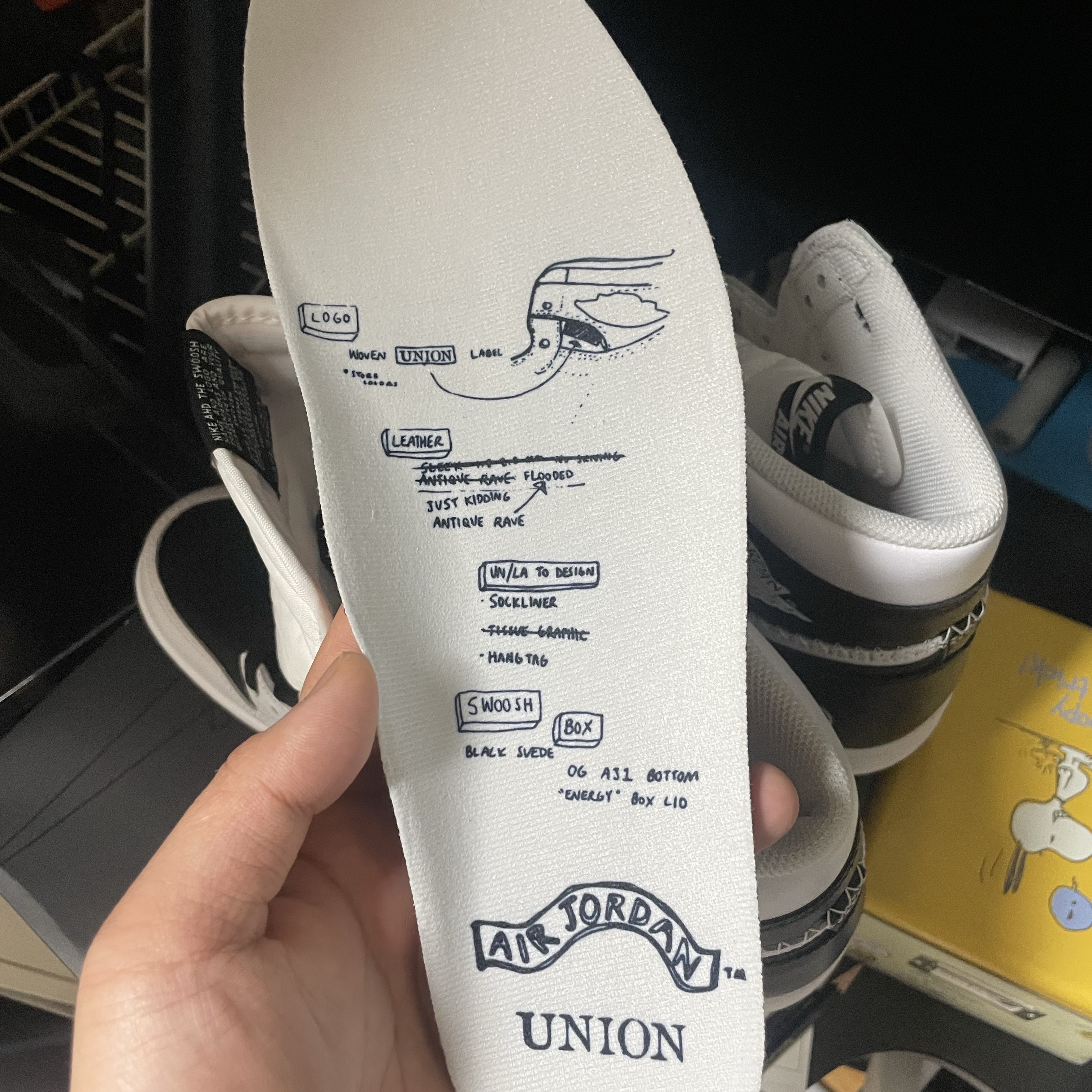 Jordan 1 x Fragment x Union LA High OG SP White Black 착용 스타일 - 7
