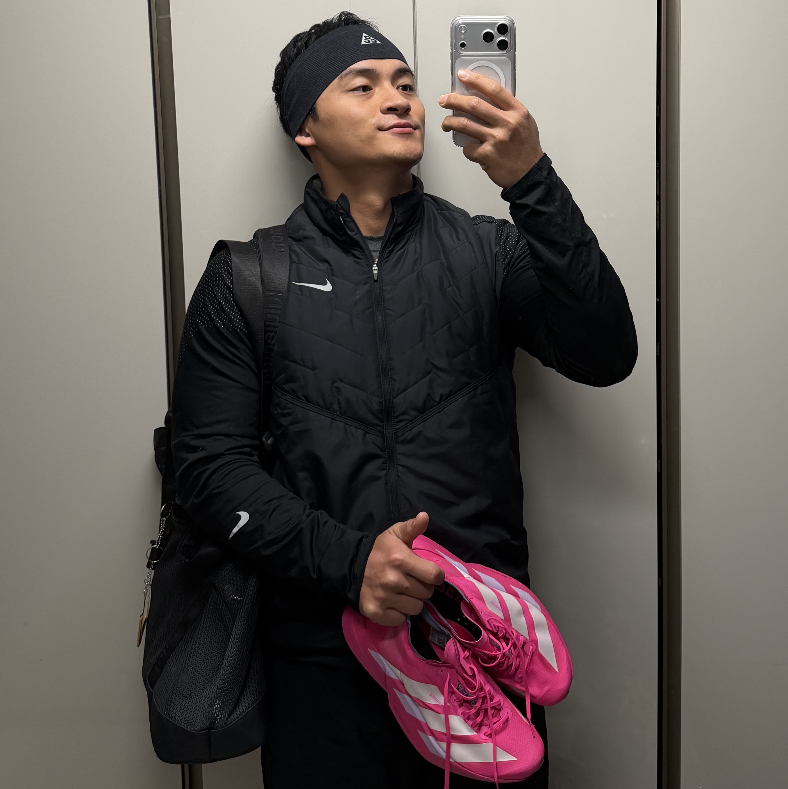 Adidas Adizero Adios Pro 4 Shock Pink Zero Metalic 착용 스타일