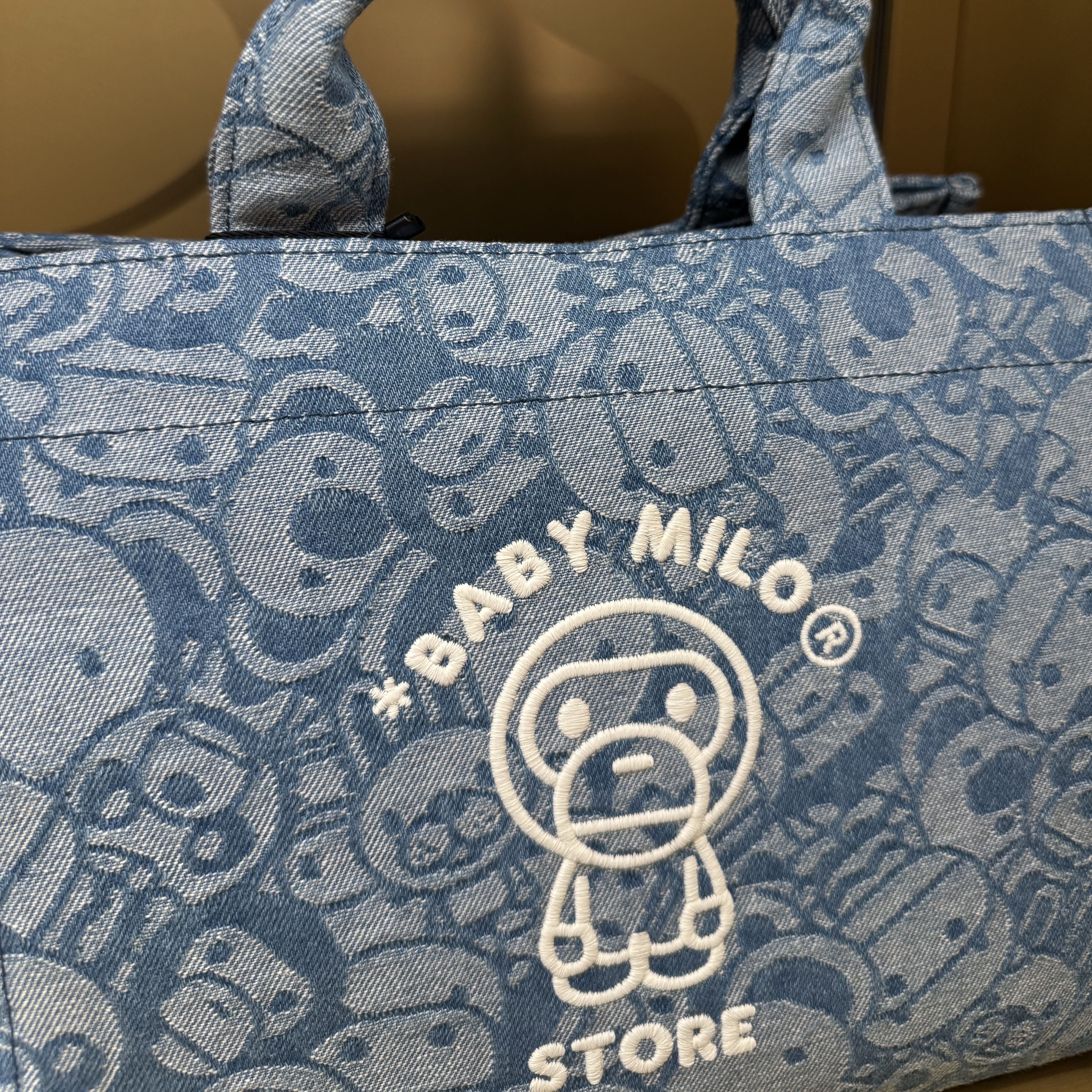 BAPE Baby Milo Small Tote Bag #2 Sax 착용 스타일