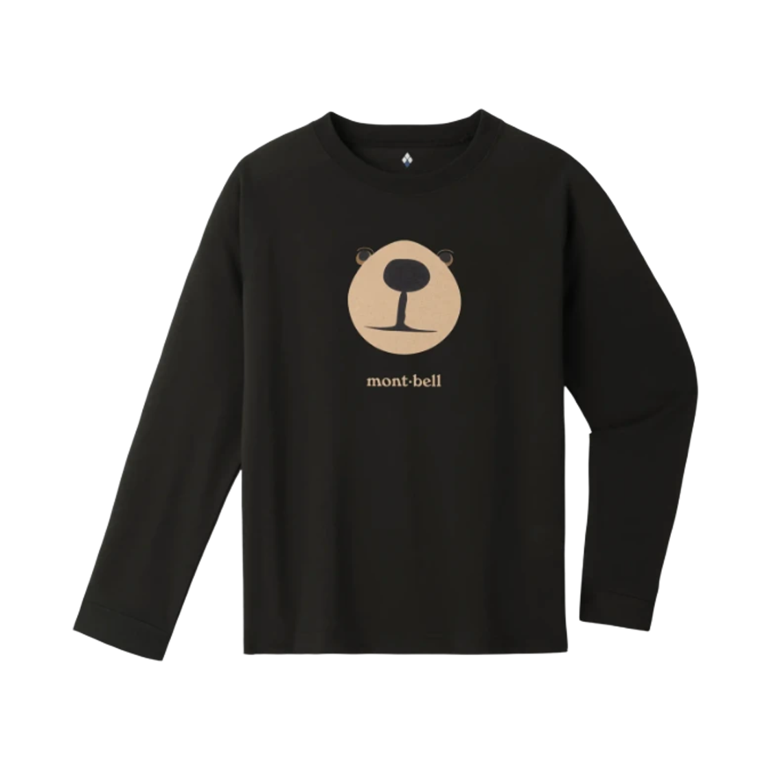 (키즈) 몽벨 위크론 롱슬리브 몬타 베어 페이스 티셔츠 블랙((Kids) Montbell Wickron Long Sleeve Monta Bear Face T-Shirt Black)