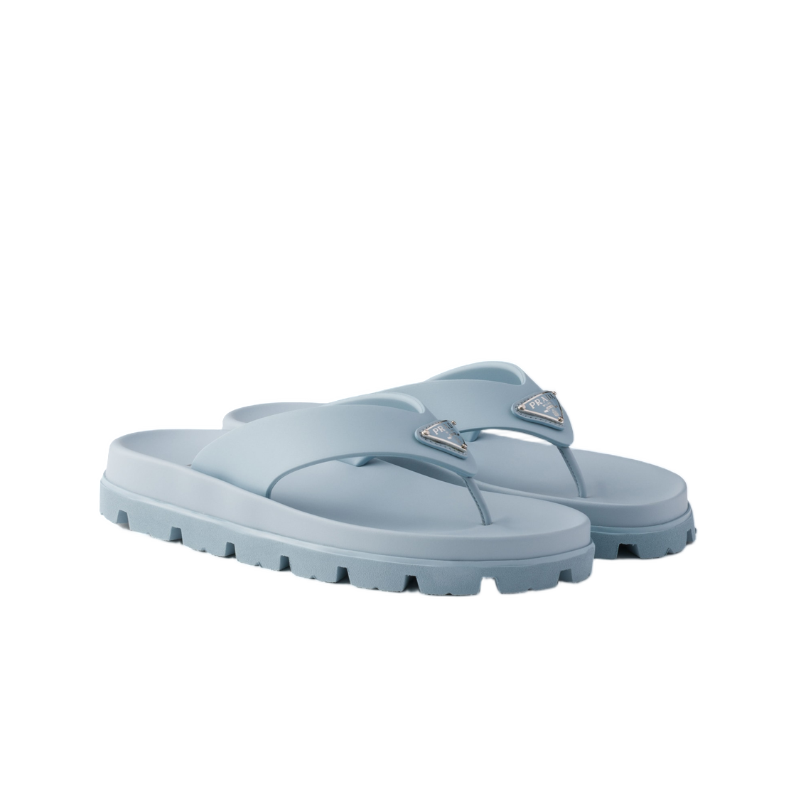(W) 프라다 러버 통 샌들 스카이 블루((W) Prada Rubber Thong Sandals Sky Blue) - 2