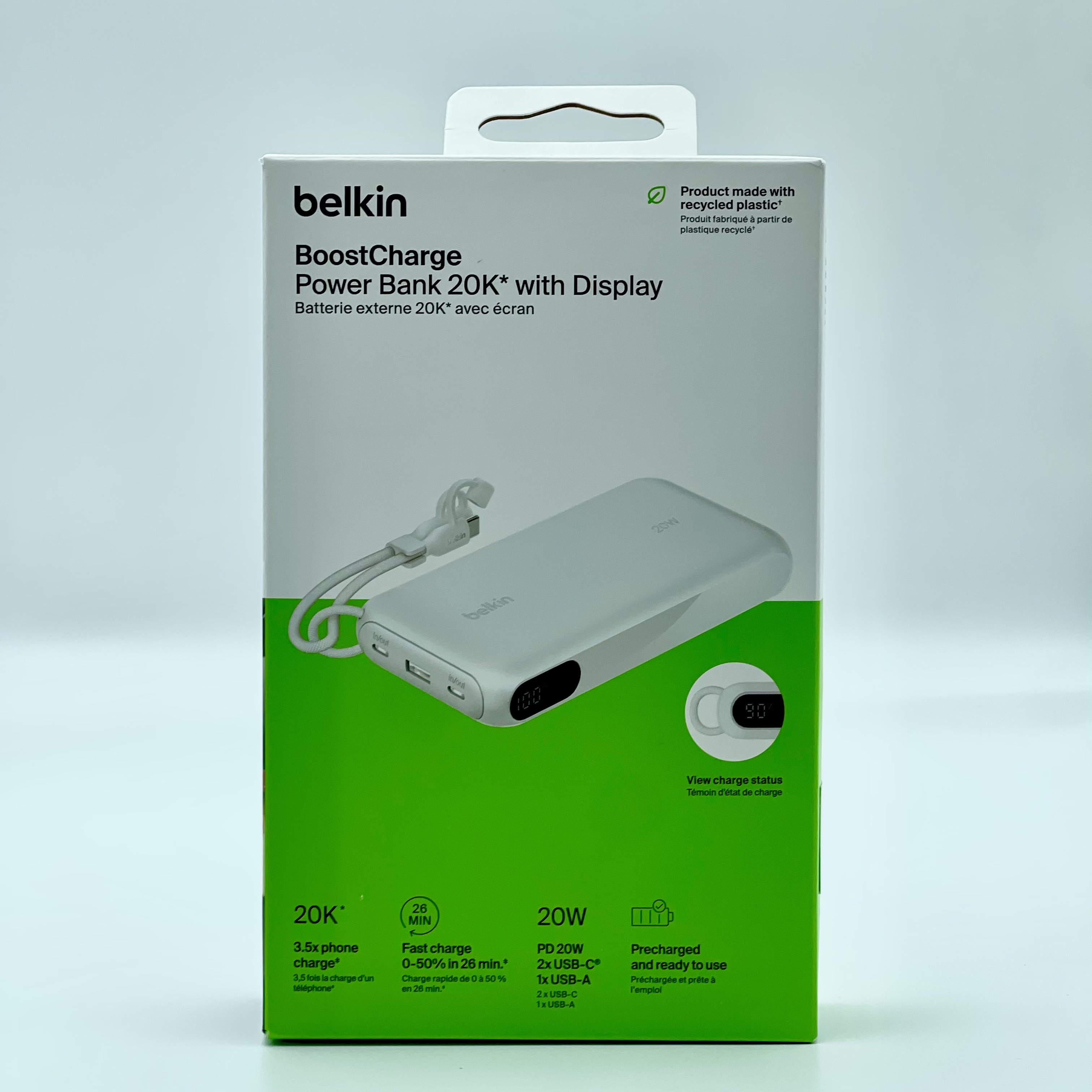 Belkin 20W 20000mAh Display Quick charge battery BPB028 White 착용 스타일 - 10