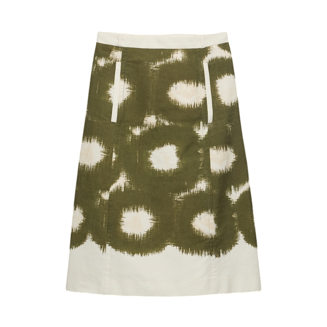 (W) 프라다 프린티드 캔버스 스커트 밀리터리 그린((W) Prada Printed Canvas Skirt Military Green)