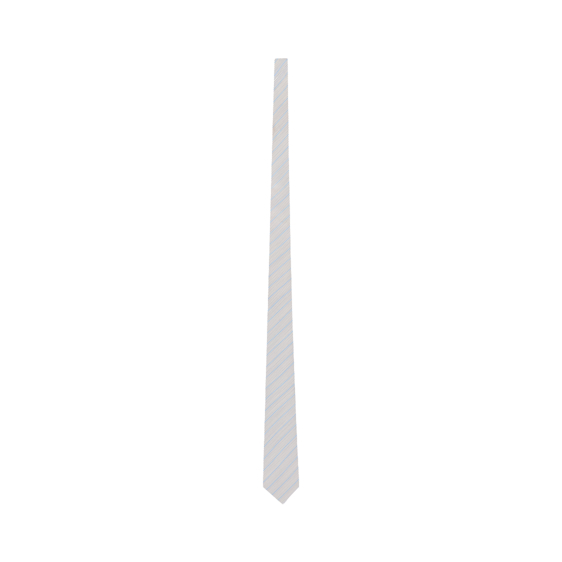 862342-3Y002-9188 Saint Laurent Striped Tie in Silk Off White Black and Blue