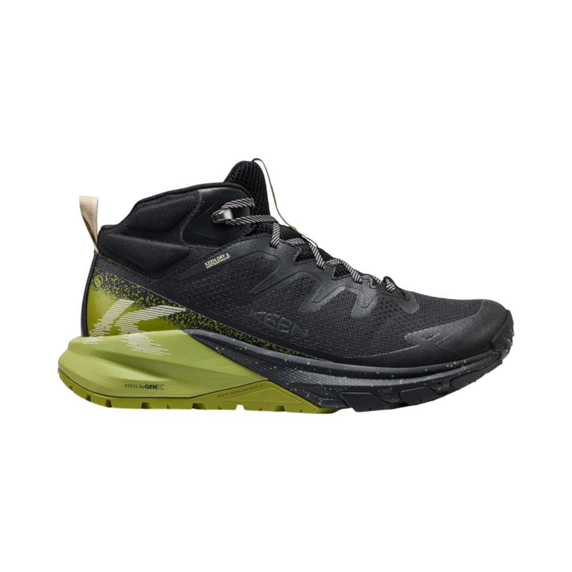 킨 타기 APEX 미드 방수 남성 등산화 블랙 골든 사이프러스(KEEN TARGHEE APEX MID WP Black Golden Cypress Men Hiking Shoes)