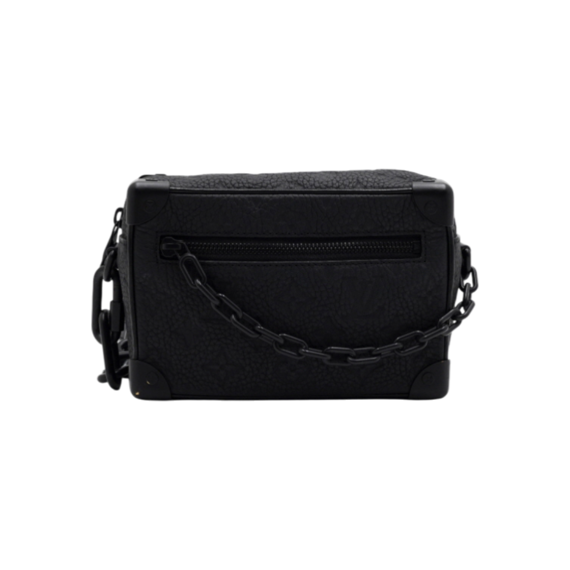 ITK8ACUQQ825 Louis Vuitton M55702 Black Taurillon Leather Mini Soft Trunk Men's Crossbody Bag