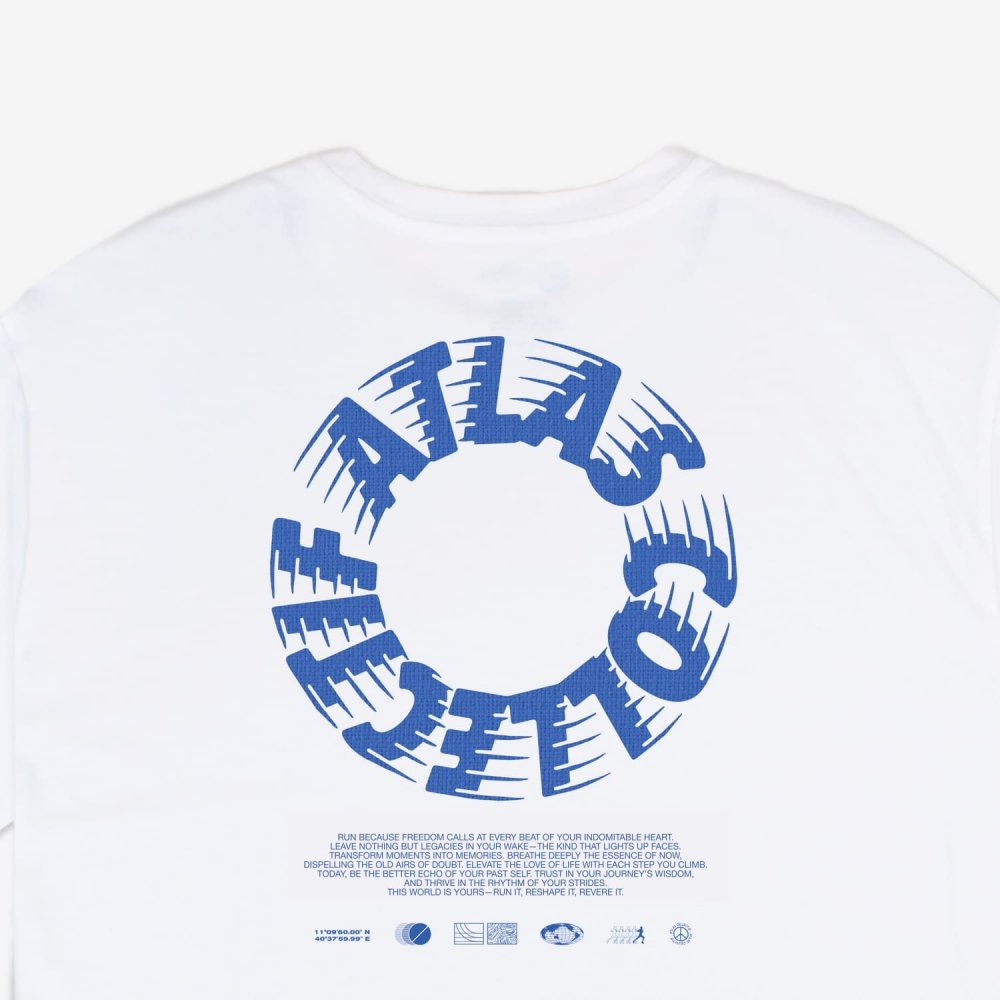 아틀라스 콜렉티프 모션 공용 180GSM 오가닉 티셔츠 화이트(Atlas COLLECTIF Motion UNISEX 180GSM Organic Tee White) - 3