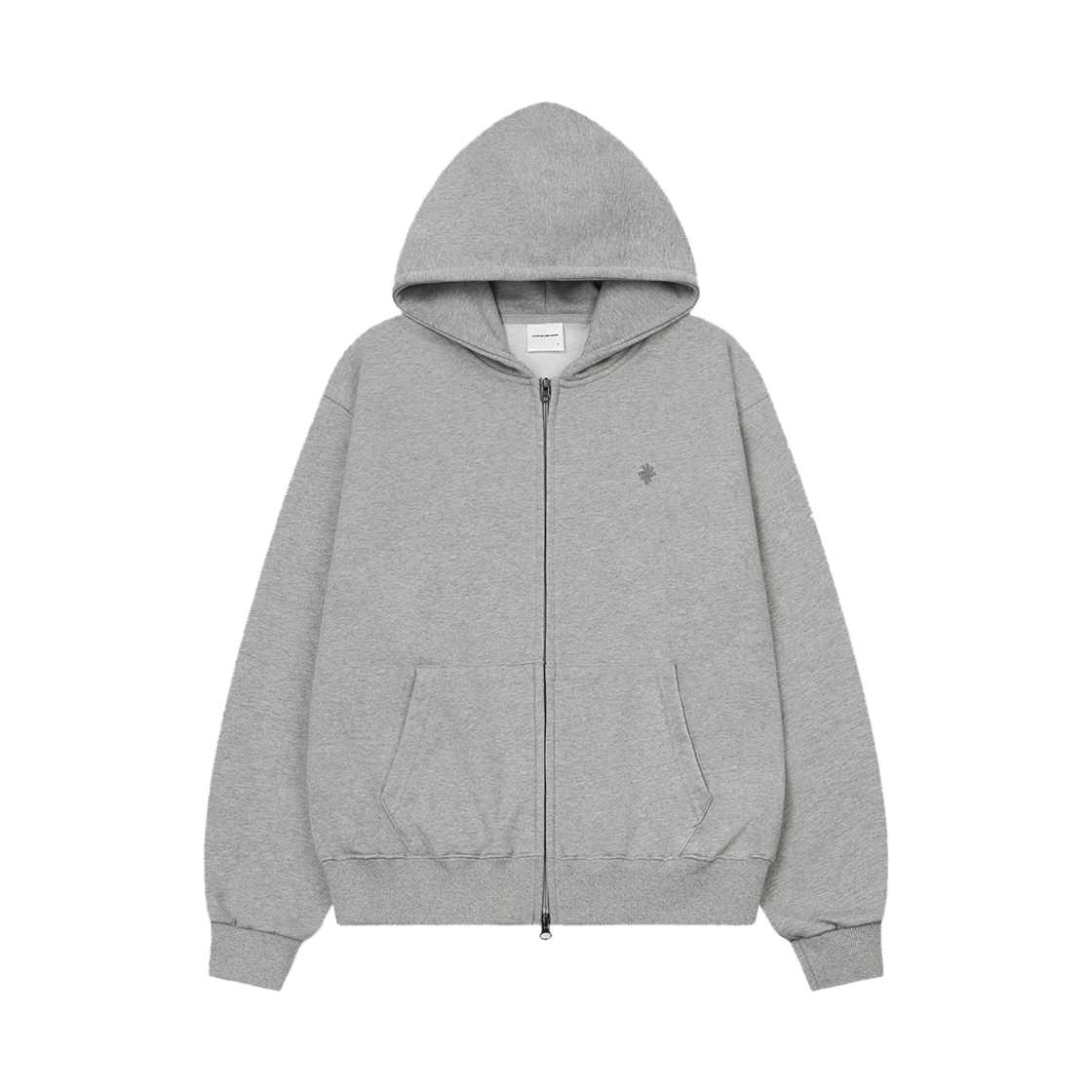 슬로우 레코드 하우스 크롭 후드 집업 그레이(SLOW RECORD HOUSE Crop Hood Zip-Up Grey)