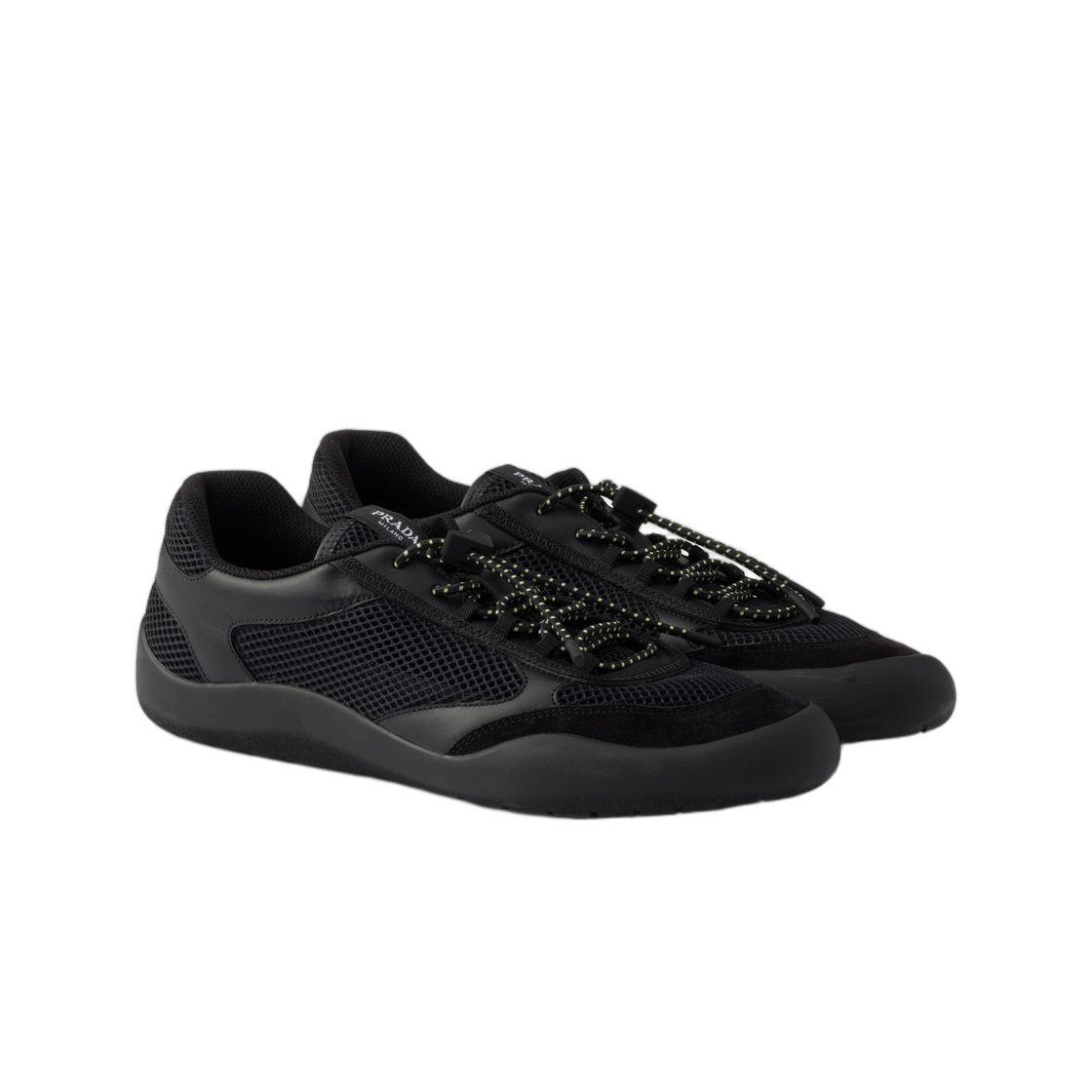 (W) 프라다 스피드락 메쉬 패브릭 스니커즈 블랙((W) Prada Speedrock Mesh Fabric Sneakers Black) - 2