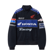 Honda Twill Multi Patch Motorcycle Jacket Black