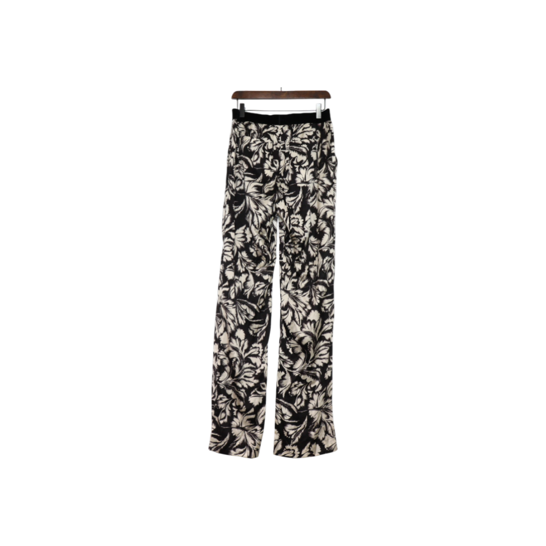 톰포드 블랙 화이트 실크 플로랄 프린팅 밴딩 남성 파자마 팬츠 바지aa60158(TOM FORD Black and White Floral Print Silk Pajama Pants for Men)