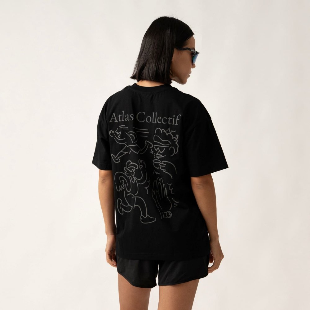 아틀라스 콜렉티프 일루미 트랙스 공용 The Art Of Running 3M 티셔츠 블랙(Atlas COLLECTIF Illumi Trax UNISEX The Art Of Running 3M Tee Black) - 4