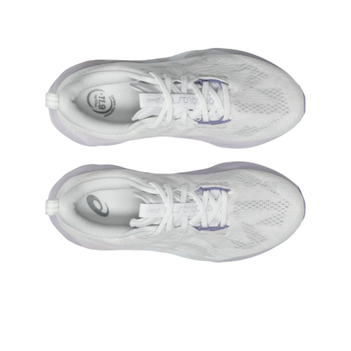 (W) 아식스 노바블라스트 5 화이트 라일락 힌트 - D 와이드((W) Asics Novablast 5 White Lilac Hint - D Wide) - 2