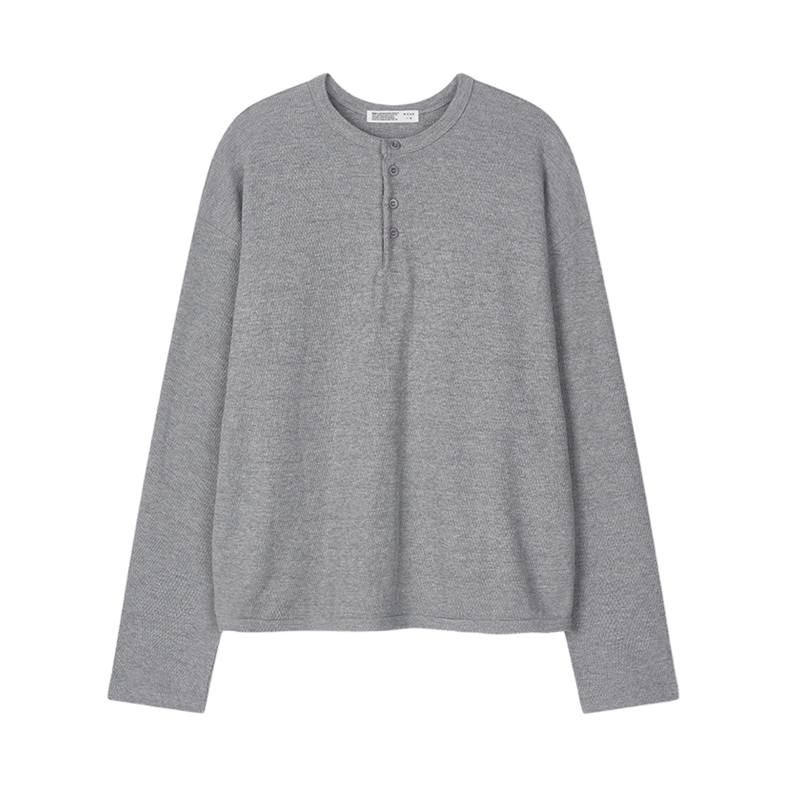 노운 피케 헨리넥 티셔츠 멜란지 그레이(Noun Pique Henley T-Shirts Melange Gray)
