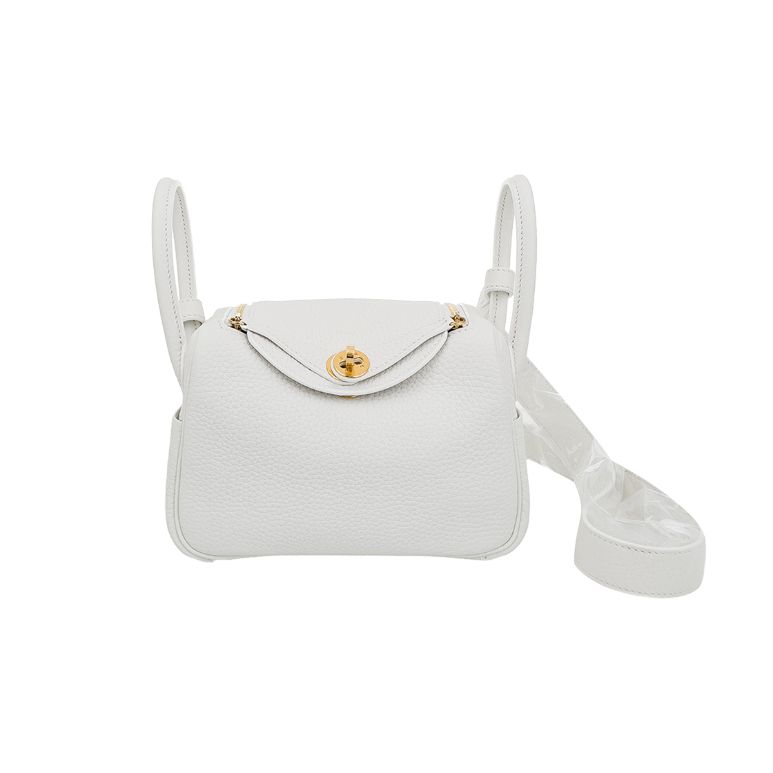 IT7GEUNDRJ2B Hermes Mini Lindy 19 New White with Gold Hardware (6HB0022)