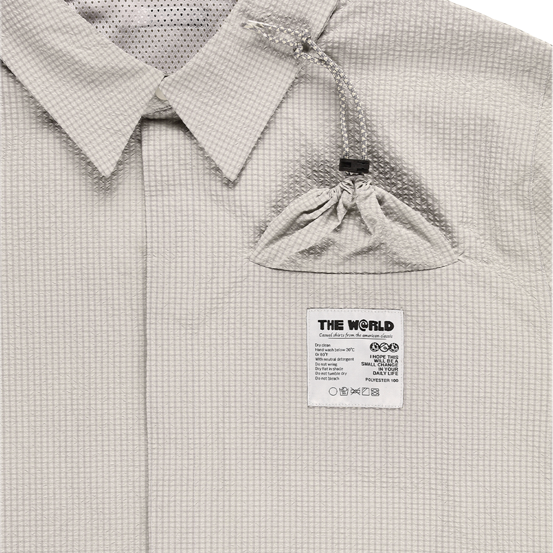 더왈드 패커블 시어서커 하프셔츠 아이보리(THE WARLD Packable Seersucker Half Shirts Ivory) - 3