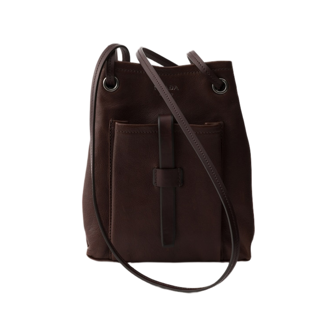1BH288-2G6F-F0324 Prada Leather Mini Shoulder Bag Cocoa Brown