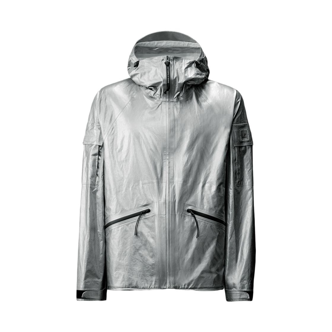 20CLOW052A110550A050 C.P. Company Metropolis Series Nano Titanium Hooded Jacket Silver - 26SS