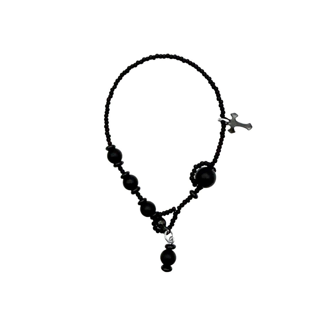 산리 오닉스 크로스 팔찌 (2 사이즈)(SANLI Onyx Cross Bracelet (2 Size))