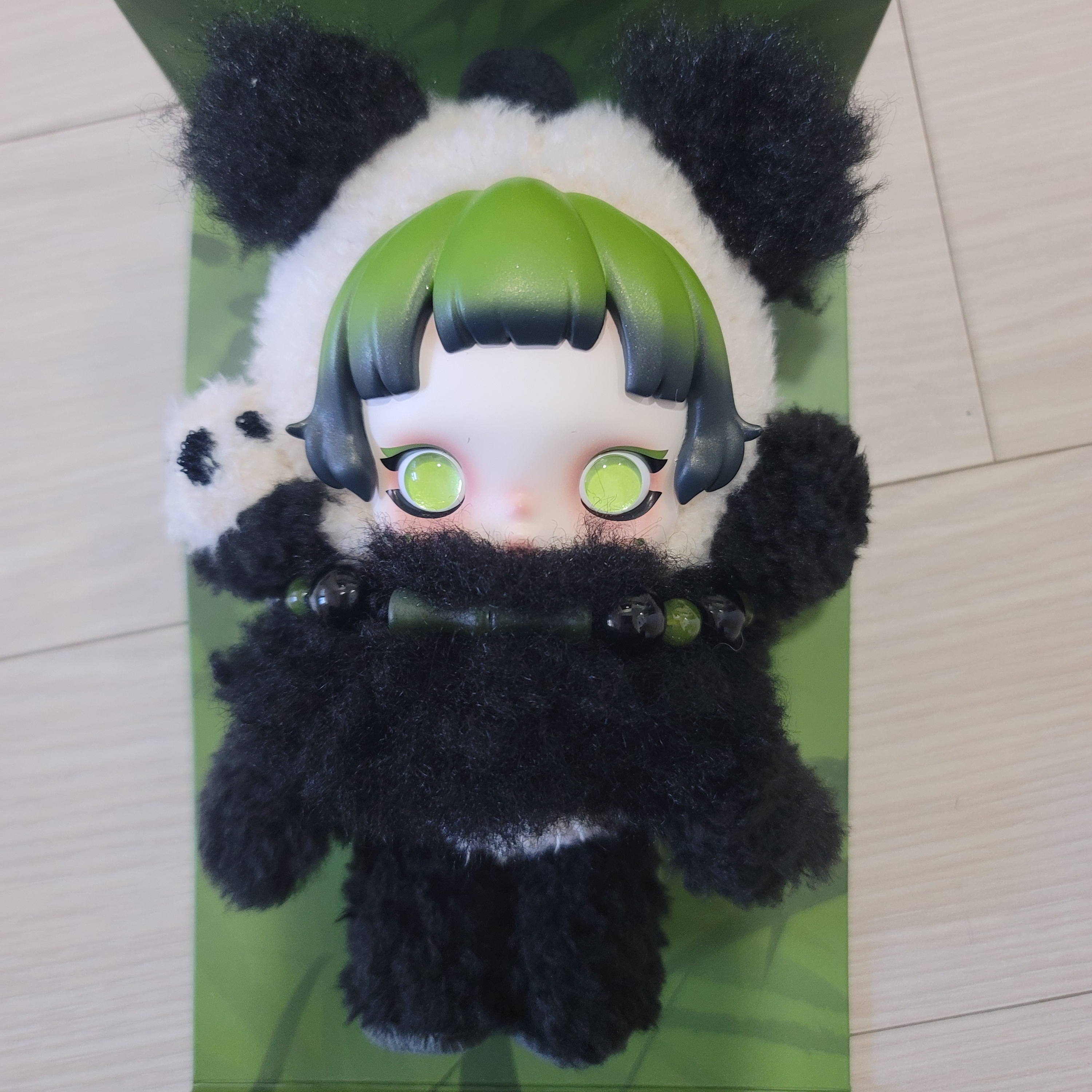 Pop Mart Skullpanda Lazy Panda Plush Doll Pendant 착용 스타일 - 2