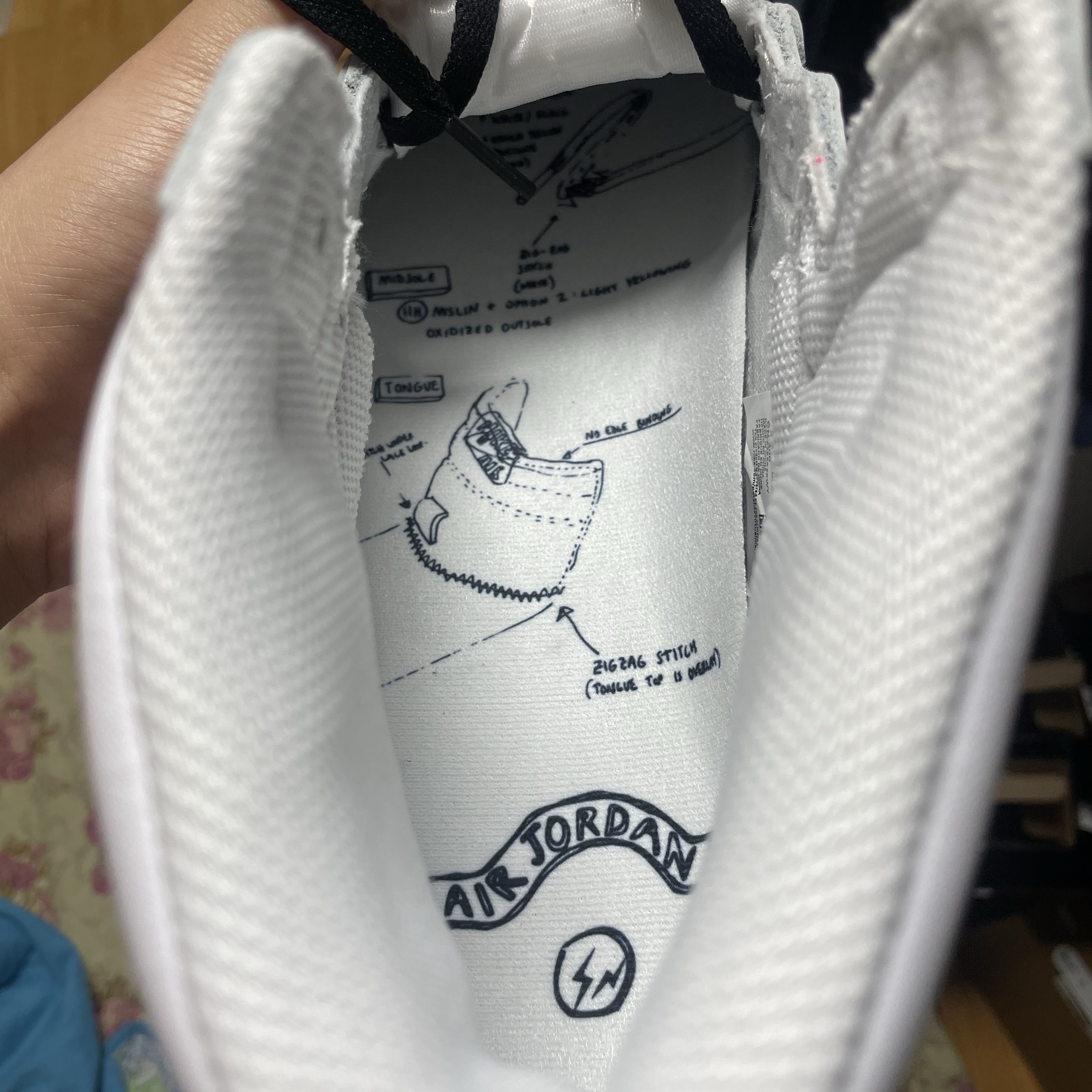 Jordan 1 x Fragment x Union LA High OG SP White Black 착용 스타일 - 2