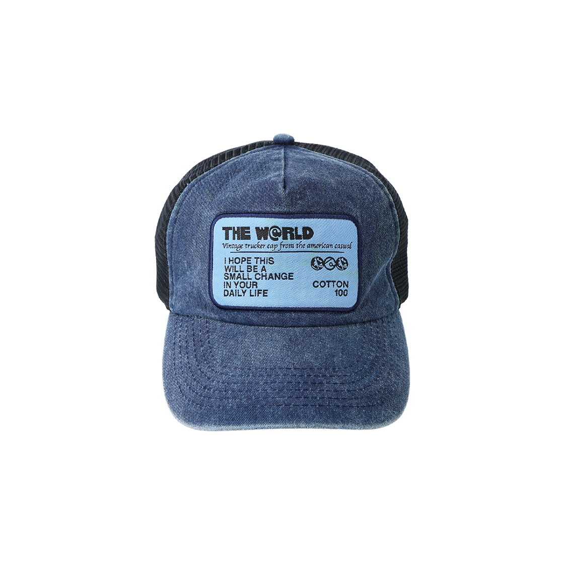 더왈드 트러커 패치 캡 워시드 블루(THE WARLD Trucker Patch Cap Washed Blue) - 1