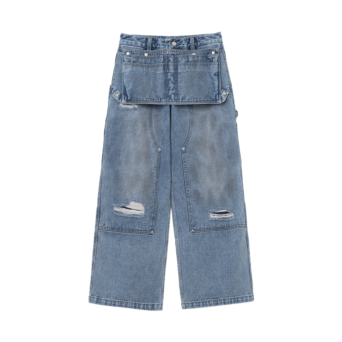 MW288MBU MILLO WOMEN Apron Double Knee Pants Mid Blue