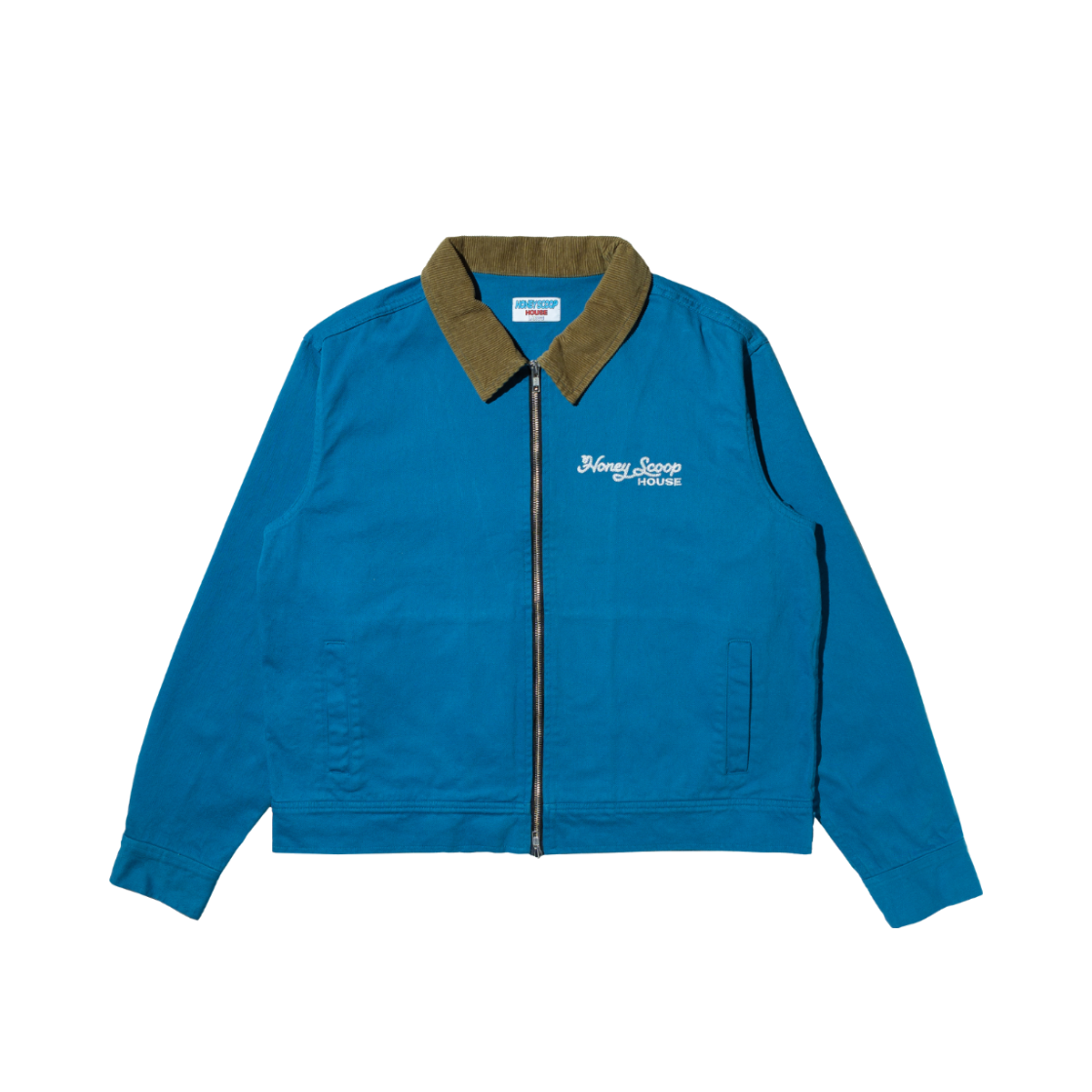 허니스쿱하우스 CS 로고 워크 자켓 블루(Honey Scoop House CS Logo Work Jacket Blue)