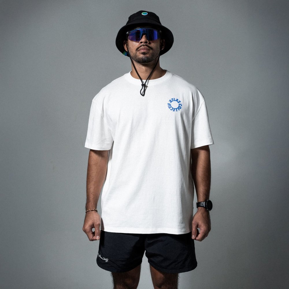 아틀라스 콜렉티프 모션 공용 180GSM 오가닉 티셔츠 화이트(Atlas COLLECTIF Motion UNISEX 180GSM Organic Tee White) - 4